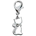 Pendant Cat With Bow White